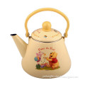 Creamy Cute Enamel Teapot with Plastic Handle
